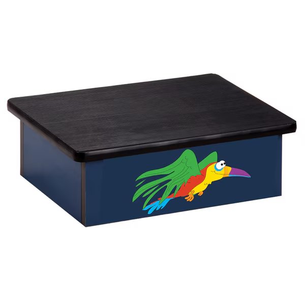 Rainforest Parrot, Blue, Laminate Step Stool, Clinton, Mfr#: 10-RPB